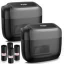 2 Packs Car Trash Can with LidBuilt-in Storage Garbage BagLeakproof Vehicle TrashCar Accessories for Interior,Mini Garbage Bin for Automotive, Office, Kitchen,Bedroomwith 30pcs Trash Bags (Black)