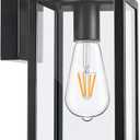 MAXvolador Outdoor Wall Lantern, Exterior Waterproof Wall Sconce Light Fixture, Matte Black Anti-Rust Wall Mount Light with Clear Glass Shade, E26 Socket Wall Lamp for Porch(Bulb Not Included) (Large)