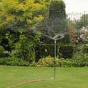 Hourleey 3-Arm Garden Sprinkler, 2 Pack High-Rise Lawn Sprinkler with Adjustable Telescoping Base, 360 Degree Rotation Sprinklers for Large Area Coverage Gardening Watering Lawn Irrigation System