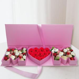 WENPACK Empty Flower Gift Box Mother's Day MOM Cardboard Letter Shaped Fillable Chocolate Strawberry Candy Packaging (MOMpink)