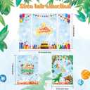 WERNNSAI Happy Birthday Guest Book - Dinosaur Birthday Party Supplies 12" x 18" Dino Birthday Guest Book Alternative Happy Birthday Signature Book for Kids Boys Birthday Party Decorations