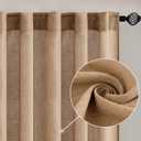 MIULEE Brown Linen Curtains 72 Inch Length for Bedroom Living Room, Soft Thick Linen Textured Window Drapes Semi Sheer Light Filtering Back Tab Rod Pocket Burlap Look Farmhouse Decor, 2 Panels
