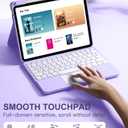 Harvopu Compatible with iPad Air 11 Inch & Air 5th/Air 4th Generation Case with Keyboard - Multi-Touch Trackpad, 7-Color Backlit, Detachable Folio Keyboard Cover for Air 11-inch M4/M3/M2, Light Purple