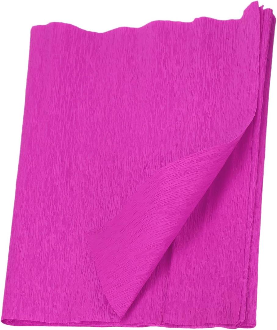 MECCANIXITY Crepe Paper Roll 7.5ft Long 20 Inch Wide for Wedding Ceremony Various Large Festivals Decoration, Fuchsia