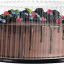 10 - 11" Plastic Disposable Cake Containers Carriers with Dome Lids and Cake Boards | 5 Round Cake Carriers for Transport | Clear Bundt Cake Boxes / Cover | 2-3 Layer Cake Holder Display Containers
