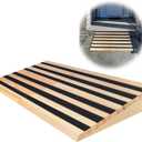 Wooden Threshold Ramp for Home Steps, 5" Rise Doorway Ramp for Wheelchair/Walker/Cart/Scooter, Multipurpose Door Ramp with Non-Slip Stripes(35.4" W*5.0" H, Solid Wood, 800LBs Capacity)
