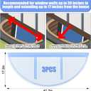 MorningRo 3 Pcs Round Flat Window Well Covers Plastic Window Well Cover for Snow and Rain 39" Length x 17" Depth x 2.5" Height for Basement and Outdoor Use