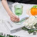 12 PCS Plastic Ribbed Wine Glasses 11oz Green Detachable Wine Goblet Unbreakable Vintage Ripple Water Goblets Cocktail Drinking Cups for Parties Weddings Poolside Outdoors