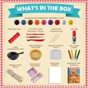 Original Stationery DIY Air Dry Clay Kit - 10 Colors, 19+ Pieces, World Food Style, Ages 7+ - Mini Food Making Kit for Kids & Air Dry Modeling Clay Set