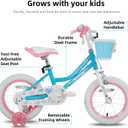 JOYSTAR Angel Girls Bike for Toddlers and Kids Ages 2-13 Years Old, 12 14 16 18 20 Inch Kids Bike with Training Wheels & Basket, 20 24 Inch Girls Bicycle with Handbrake & Kickstand