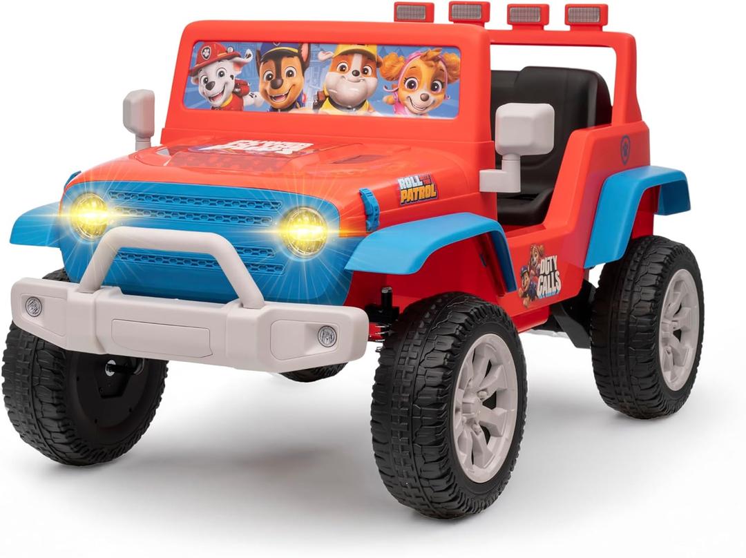 Paw Patrol - 12V Kids Ride On with Rechargeable Battery, LED Headlights, Press-Button Start, Durable Wheels, Forward & Reverse Drive, Contoured Seat