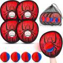 pamexin Toss and Catch Ball Game Set, Outdoor Games for Kids 3 4 5 6 7 8 9 10 11 12 Years Old Boys Girls, Outdoor Yard Games Beach Toys Pool Toys Sports & Outdoors Birthday Gifts (4 Paddles)