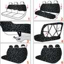 15 Pcs Black Leopard Print Printing Car Steering Wheel Cover Center Console Armrest Pad Headrest Seat Belt Cover Handbrake Cover Keychain Coaster Full Set Car SUV
