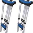 Carex Folding Aluminum Under Arm Crutches for Adults 4'11" to 6'1", 2 Lightweight Crutches Included, Universal for Walking, Walking Aid for Kids, Adults & Seniors, Includes Padded Underarm Cushions