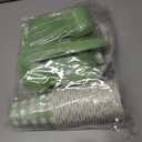 175Pcs Gingham Party Supplies for 25 Guests Scalloped Plates and Napkins set Green and White Paper Plates Disposable Plaid Cocktail Napkin Checkered Dinner Party Set Cutlery for Baby Shower Wedding