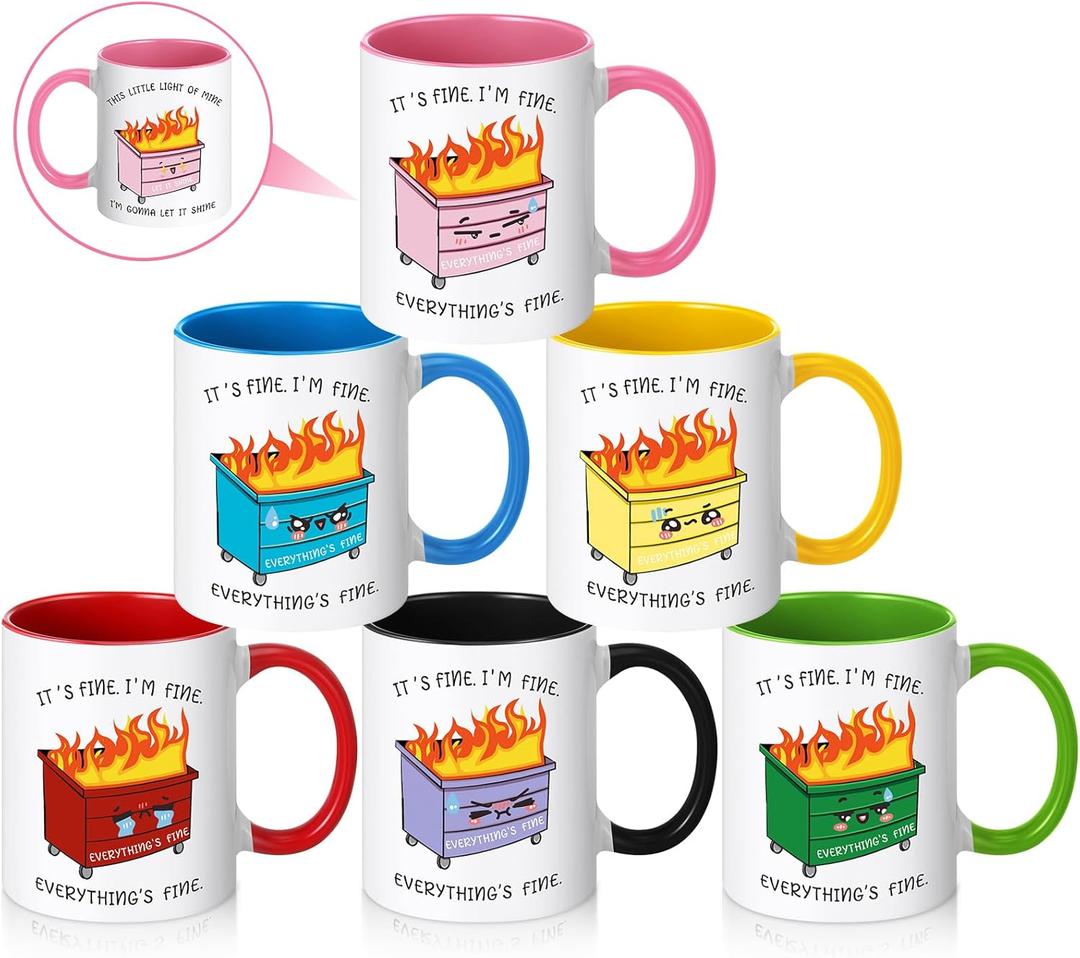 6 Pcs Christmas Thank You Gift Dumpster Mug 11oz Office Coffee Mug Appreciation Gifts Dumpster Cups for Team Teacher Donation Employee Colleague Coworker