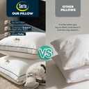 Serta Hotel Collection Bed Pillows King Size Set of 2, 400 Thread Count 100% Cotton Cover, Medium Support Gusseted Down Alternative Pillow for Back, Stomach or Side Sleepers, 18" x 34", White
