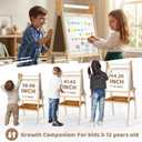 JOYOOSS Easel for Kids Ages 4-8 Easels for Toddlers Art Kids Easel Ages 8-12 Wooden Drawing Easels Double-Sided Magnetic Whiteboard Chalkboard with Paper Roll for Kid Dry Erase Board
