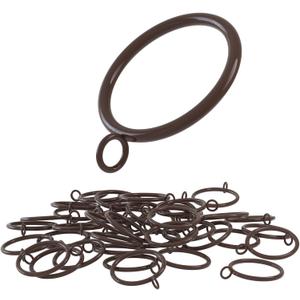 42 PCS Curtain Rings, 1.5 Inch Cocoa Tone Metal Curtain Drape Sliding Eyelet Rings-Hanging Rings for Curtains and Rods, Fits Up to 1 1/4-Inch Rod(Clips Not Included) (Brown)