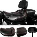Driver Passenger Solo Seat Backrest Kits Compatible With For Harley Touring Street Road Glide FLHX FLTRX ST 2024 2025 2026 (Black Red)