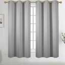 Diraysid Light Grey Grommet Blackout Curtains for Bedroom Thermal Insulated Room Darkening Curtains Drapes, 42 x 72 inch, 2 Panels