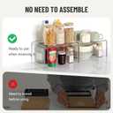 Clear Cabinet Organizer, Shelf Organizer Set of 2 for Kitchen Pantry Organizers and Storage, Display Cabinet Shelf Room Decor Countertop Desk Shelves, Patented Spice Organization for Cabinet