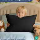 Toddler Pillow with Microfiber Pillowcase - 13x18 Small Kids Pillow for Sleeping, Travel, Car, Nursery & Toddler Bed - Soft & Fluffy - Ideal for Crib & Cot - Machine Washable - Ages 2 and Up - Black