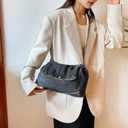 Denim Purse, Denim Crossbody Bag Y2K Jean Purses for Women Trendy Flip Shoulder Handbag (B Black)