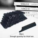 36PCS Self Grip Small Hair Curlers Black Heatless Roller Hair Curlers Pro DIY Curly Hairstyle Hair Rollers Tools Rat Tail Comb for Women Medium Short Hair(0.6 x 2.4 Inch)