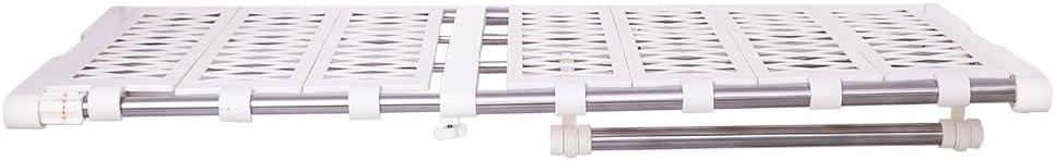 Hershii Tension Shelf Expandable Closet Organizer Adjustable Rod Heavy Duty Hanging Rail Rustproof DIY Storage Rack 4-Bar Extension with Gaskets for Garage Bathroom Kitchen Bedroom Wardrobe (65-110cm/25.59-43.30inches)