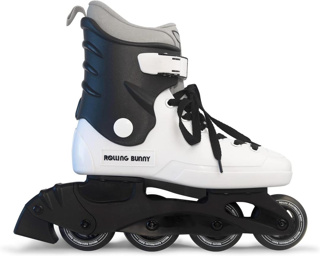 Inline Skates for Women Girls - Adult Inline Skates for Outdoor and Indoor, with Durable Outer Shell and Ankle Support, ABEC-7 Bearings, Solid and Comfortable (US Women 8, Black / White)