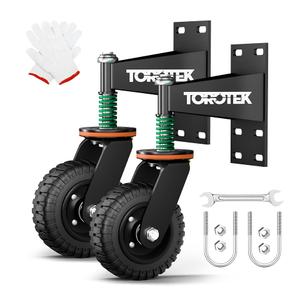 TOROTEK 6" Gate Wheel, Heavy Duty Gate Wheels for Metal Swing Tube Gate Wooden Fence Gates, 500lb Capacity Dust Prevention Gate Casters with Screws & Screwdriver 360 Degree Rotation, 2 Pack