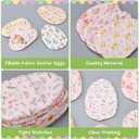 SmoothNovelty 36 Pcs Fillable Fabric Easter Eggs Colorful Reusable Cloth Egg Shaped Container for Easter Hunt Filling Treats Candy, Party Favor, Basket Stuffers, Prize Supplies (Rustic)