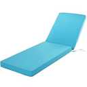 Comcaver Chaise Lounge Cushion for Outdoor Furniture, Waterproof Fade and Tear Resistant Lounge Deck Chair Cushions for Patio Lawn Pool Resort Hotel, 80x26x3 Inch, Teal