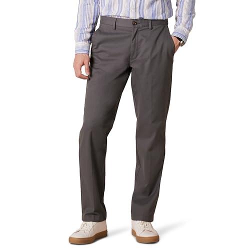 Amazon Essentials Men's Straight-Fit Wrinkle-Resistant Flat-Front Chino Pant, Charcoal, 36W x 28L