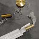 Modern Light Fixture Kitchen Island Pendant Light Dimmable LED Gold Pendant Lights Mini Crystal Pendant Lighting for Bedroom Dining Room Living Room（2-Light ）