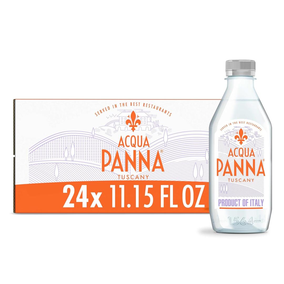 Acqua Panna Natural Spring Water, 11.15 FL OZ Plastic Water Bottles (24 Count), Best Before 05.2026 