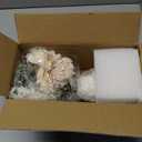 Mkono Small Artificial Flowers in Ceramic Vase 13.5" Centerpieces Coffee Table Decor, Silk Flower Arrangements for Home Decor Indoor Fake Flower Bouquet for Bathroom Dining Room Kitchen Wedding Brown