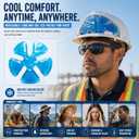 Reusable Cooling Gel Ice Packs for Hats, Adjustable Cold Therapy Headband Inserts for Hard Hats, Sun Hats, 4-Hour Relief for Construction Workers, Migraines, Heat Stroke Prevention, 4 Pack