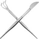 Pack of 2 Stainless Steel Bonsai Tweezers Ergonomic Non-Slip Gardening Tools for Plants for Loosening Removing Dead Leaves and Moss Application for Beginners