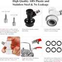 Ball Lock Keg Post Quick Disconnect Set, Corny Keg Connectors, 1 Pair Homebrew Stainless Corny Keg Post 19/32-18 Female Thread Keg Gas Liquid Post and 1 Pair Keg Post Fittings with Hose Clamps