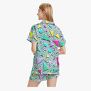 Pajama Sets for Women 2 Piece Button Down Lounge Set Short Sleeve Tops and Shorts Soft Sleepwear, L
