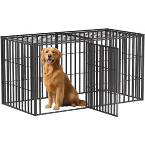 LURIVA Steel Tube Heavy Large Dog Crate, 48" L x 28" H Dog Crates for Medium Large Dogs, Big Dog Cage, Dog Kennel, Puppy Dog Playpen with Top, Pet Cage, Indoor, New Model