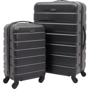 Travelers Club Harper Luggage, Black, 2 Piece Set