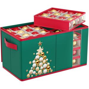 Amazon.com: BSHSPX Large Christmas Ornament Storage with 8 Adjustable Trays Christmas Ornament Organizer Storage Box with Dividers Green Xmas Ornaments Storage for Holiday Decor Storage Box Fits 128 Ornaments : Home & Kitchen