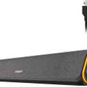 SOULION R50 Bluetooth Computer Speakers, 3.5mm PC Sound Bar for Desktop Monitor, Wired USB Powered & Colorful LED Lights with Switch Button, Surround Sound Soundbar PC Speakers for Computer (Dark Grey)