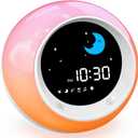 iHoo Toddlers Sleep Training Clock, Kids Alarm Clock with Night Light & Nap Timer, Ok to Wake Clock for 2-9 Years Girls Boys (White)