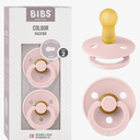 Bibs Colour Pacifier 2-Pack | BPA Free Soother, Round Nipple. Natural Rubber Latex,