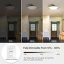 Dimmable Modern Mid-Century Ceiling Light, Black and Gold LED Semi Flush Mount Ceiling Light, 5CCT 2700K-6000K Lighting Fixture Ceiling Lamp with Glass Shade for Bedroom Kitchen Living Room, 15.7in