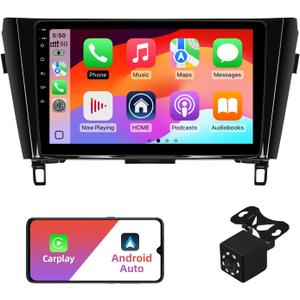 2+32G Android 13 Double Din Car Radio Stereo for Nissan Rogue X-Trail Qashqai 2014-2018 with 10.1" Touchscreen Radio Built-in Wireless Carplay/Android Auto/GPS/Bluetooth/FM/AUX-in/SWC/Camera